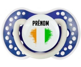 Drapeau effet pinceau Côte d'Ivoire avec prénom Sucette LOVI Dynamic Bleu-marine phosphorescente