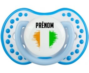 Drapeau effet pinceau Côte d'Ivoire avec prénom Sucette LOVI Dynamic Blanc-bleu phosphorescente