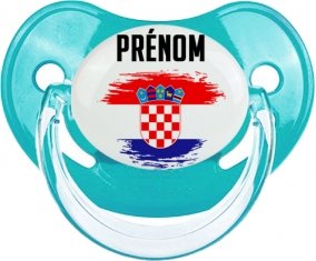 Drapeau effet pinceau Croatie avec prénom : Sucette Physiologique personnalisée