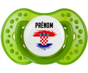 Drapeau effet pinceau Croatie avec prénom Sucette LOVI Dynamic Vert classique