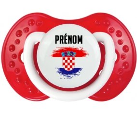 Drapeau effet pinceau Croatie avec prénom Sucette LOVI Dynamic Blanc-rouge classique