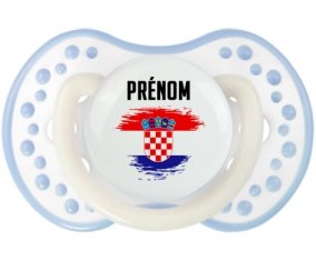 Drapeau effet pinceau Croatie avec prénom Sucette LOVI Dynamic Blanc-cyan classique