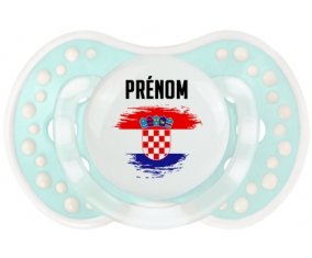 Drapeau effet pinceau Croatie avec prénom Sucette LOVI Dynamic Retro-turquoise-lagon classique