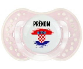 Drapeau effet pinceau Croatie avec prénom Sucette LOVI Dynamic Retro-rose-tendre classique