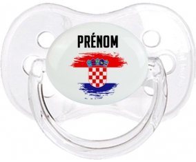 Drapeau effet pinceau Croatie avec prénom Tétine Cerise Transparent classique