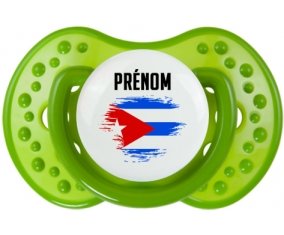 Drapeau effet pinceau Cuba avec prénom : Sucette LOVI Dynamic personnalisée