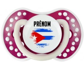 Drapeau effet pinceau Cuba avec prénom Sucete LOVI Dynamic Fuchsia phosphorescente