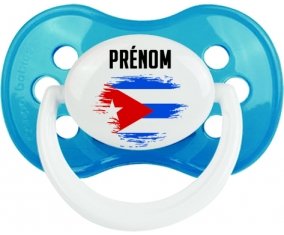 Drapeau effet pinceau Cuba avec prénom Sucete Anatomique Cyan classique