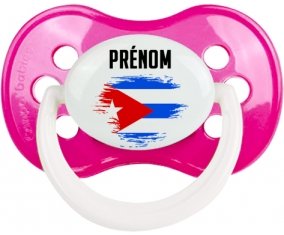 Drapeau effet pinceau Cuba avec prénom Sucete Anatomique Rose foncé classique