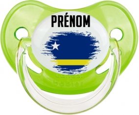 Drapeau effet pinceau Curacao avec prénom Sucete Physiologique Vert classique