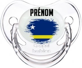 Drapeau effet pinceau Curacao avec prénom Sucete Physiologique Transparent classique