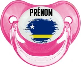 Drapeau effet pinceau Curacao avec prénom Sucete Physiologique Rose classique