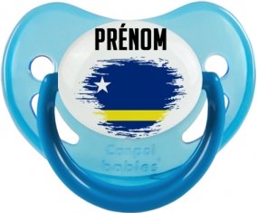 Drapeau effet pinceau Curacao avec prénom Sucete Physiologique Bleue phosphorescente