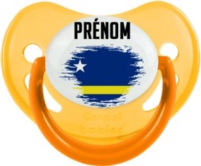Drapeau effet pinceau Curacao avec prénom Sucete Physiologique Jaune phosphorescente