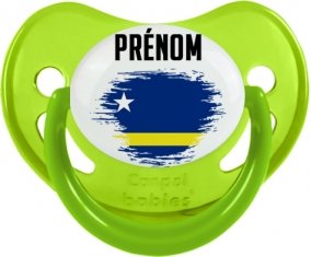 Drapeau effet pinceau Curacao avec prénom Sucete Physiologique Vert phosphorescente