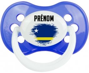 Drapeau effet pinceau Curacao avec prénom : Sucette Anatomique personnalisée