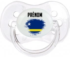 Drapeau effet pinceau Curacao avec prénom Sucette Cerise Transparent classique
