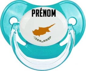 Drapeau effet pinceau Chypre avec prénom : Sucette Physiologique personnalisée
