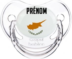 Drapeau effet pinceau Chypre avec prénom Sucette Physiologique Transparent classique