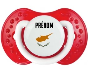 Drapeau effet pinceau Chypre avec prénom Sucette LOVI Dynamic Blanc-rouge classique
