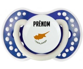 Drapeau effet pinceau Chypre avec prénom Sucette LOVI Dynamic Bleu-marine phosphorescente