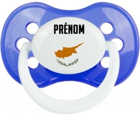 Drapeau effet pinceau Chypre avec prénom Tétine Anatomique Bleu classique