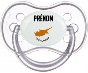 Drapeau effet pinceau Chypre avec prénom Tétine Anatomique Transparente classique