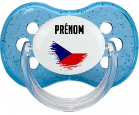 Drapeau effet pinceau République Tchèque avec prénom : Tétine Cerise personnalisée