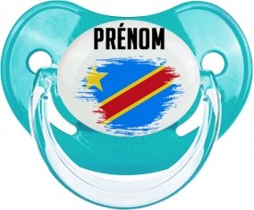 Drapeau effet pinceau République Démocratique du Congo avec prénom : Tétine Physiologique personnalisée