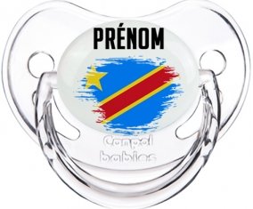 Drapeau effet pinceau République Démocratique du Congo avec prénom Tétine Physiologique Transparent classique