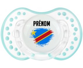 Drapeau effet pinceau République Démocratique du Congo avec prénom Sucete LOVI Dynamic Retro-blanc-lagon classique