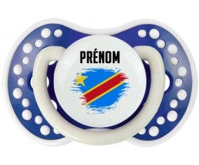 Drapeau effet pinceau République Démocratique du Congo avec prénom Sucete LOVI Dynamic Bleu-marine phosphorescente