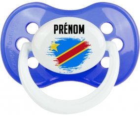 Drapeau effet pinceau République Démocratique du Congo avec prénom Sucete Anatomique Bleu classique