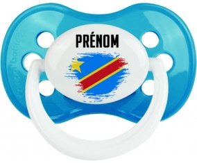 Drapeau effet pinceau République Démocratique du Congo avec prénom Sucete Anatomique Cyan classique