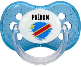 Drapeau effet pinceau République Démocratique du Congo avec prénom : Sucette Cerise personnalisée