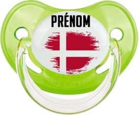 Drapeau effet pinceau Danemark avec prénom Sucete Physiologique Vert classique