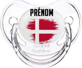 Drapeau effet pinceau Danemark avec prénom Sucete Physiologique Transparent classique