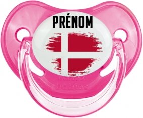 Drapeau effet pinceau Danemark avec prénom Sucete Physiologique Rose classique