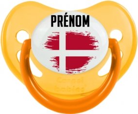 Drapeau effet pinceau Danemark avec prénom Sucete Physiologique Jaune phosphorescente