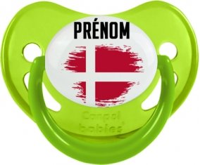 Drapeau effet pinceau Danemark avec prénom Sucete Physiologique Vert phosphorescente