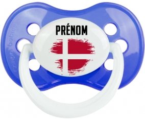 Drapeau effet pinceau Danemark avec prénom : Sucette Anatomique personnalisée