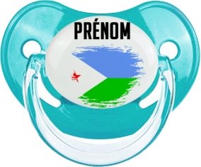 Drapeau effet pinceau Djibouti avec prénom : Sucette Physiologique personnalisée