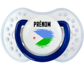 Drapeau effet pinceau Djibouti avec prénom Sucette LOVI Dynamic Marine-blanc-bleu classique