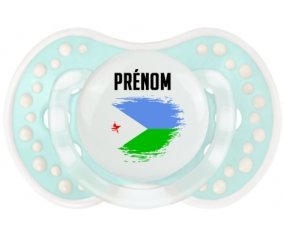 Drapeau effet pinceau Djibouti avec prénom Sucette LOVI Dynamic Retro-turquoise-lagon classique