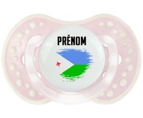 Drapeau effet pinceau Djibouti avec prénom Sucette LOVI Dynamic Retro-rose-tendre classique