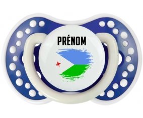 Drapeau effet pinceau Djibouti avec prénom Sucette LOVI Dynamic Bleu-marine phosphorescente