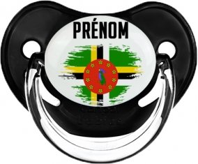 Drapeau effet pinceau Dominique avec prénom Sucette Physiologique Noir classique