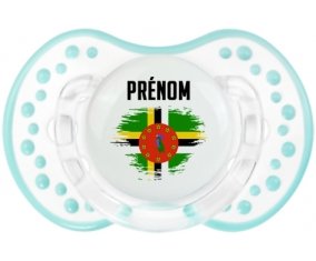 Drapeau effet pinceau Dominique avec prénom Sucette LOVI Dynamic Retro-blanc-lagon classique
