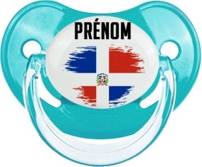 Drapeau effet pinceau République Dominicaine avec prénom Tétine Physiologique Bleue classique