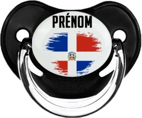 Drapeau effet pinceau République Dominicaine avec prénom Tétine Physiologique Noir classique